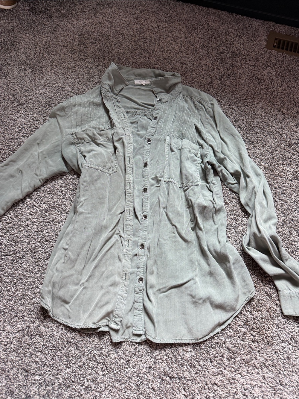 Maurices Light Sage Green Women's Button-Down Shirt